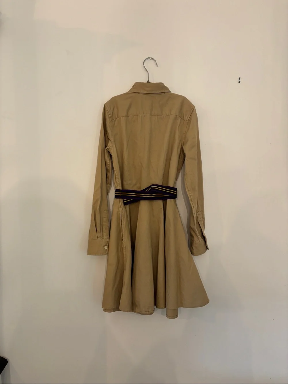 Ralph Lauren Girls Belted Cotton Chino Shirtdress